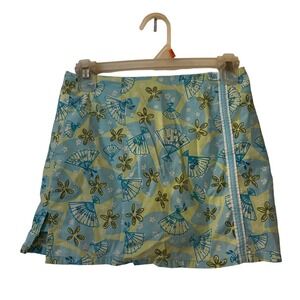 Lilly Pulitzer Women's Skort Sz 2 Mini White‎ Label Blue Green Seashells Skirt